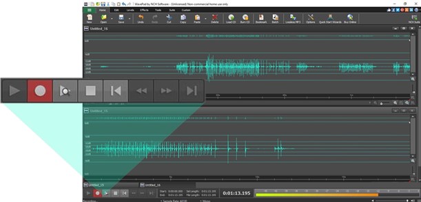 Aplicativo de edição de áudio WavePad